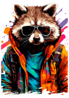 Cool Dude Racoon In Paint Splash Art Design 1