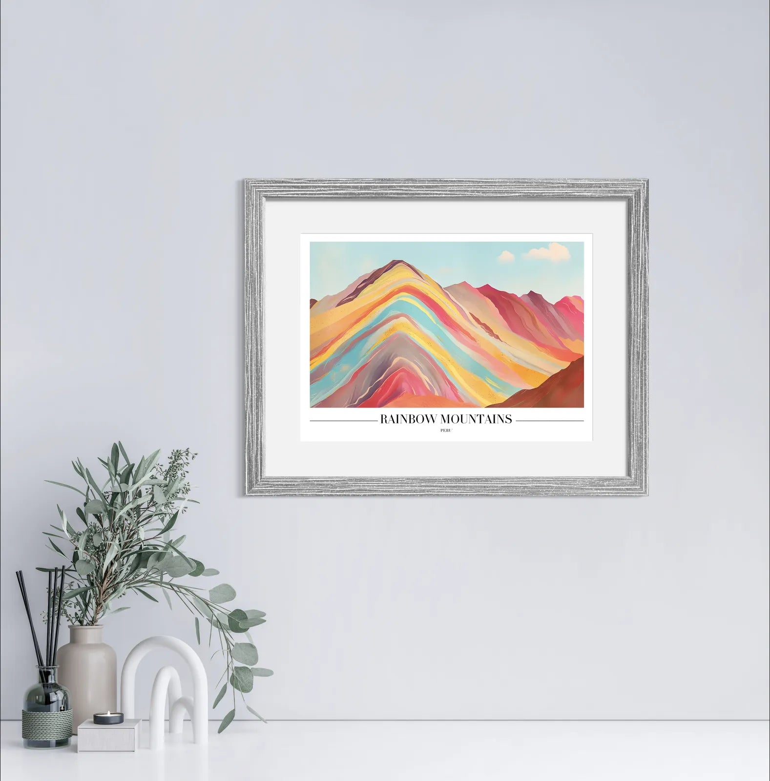 Rainbow Mountains of Peru  Art Print With Vibrant Colours 2