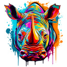 Paint Splashes Imposing Rhino Art Print 3