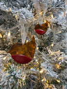 Adorable Red Robin Fused Glass Tree Decoration 2