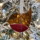 Adorable Red Robin Fused Glass Tree Decoration 1