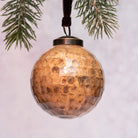 Antique Straw Gold Cut Glass Christmas Bauble