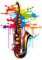 Saxaphone Colour Smasm Pop Art Print 3