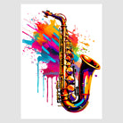 Paint Explosion Saxaphone Wall Art Print 1