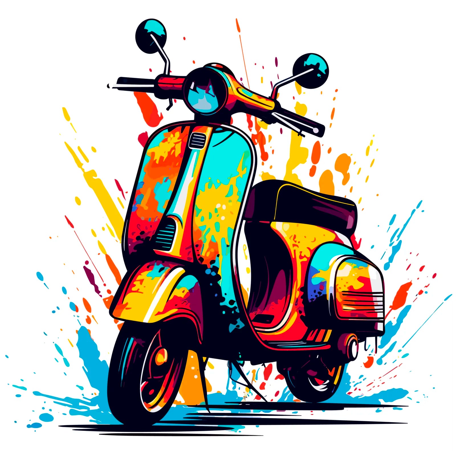 Explosion Of Paint Iconic Vespa Art Print 3