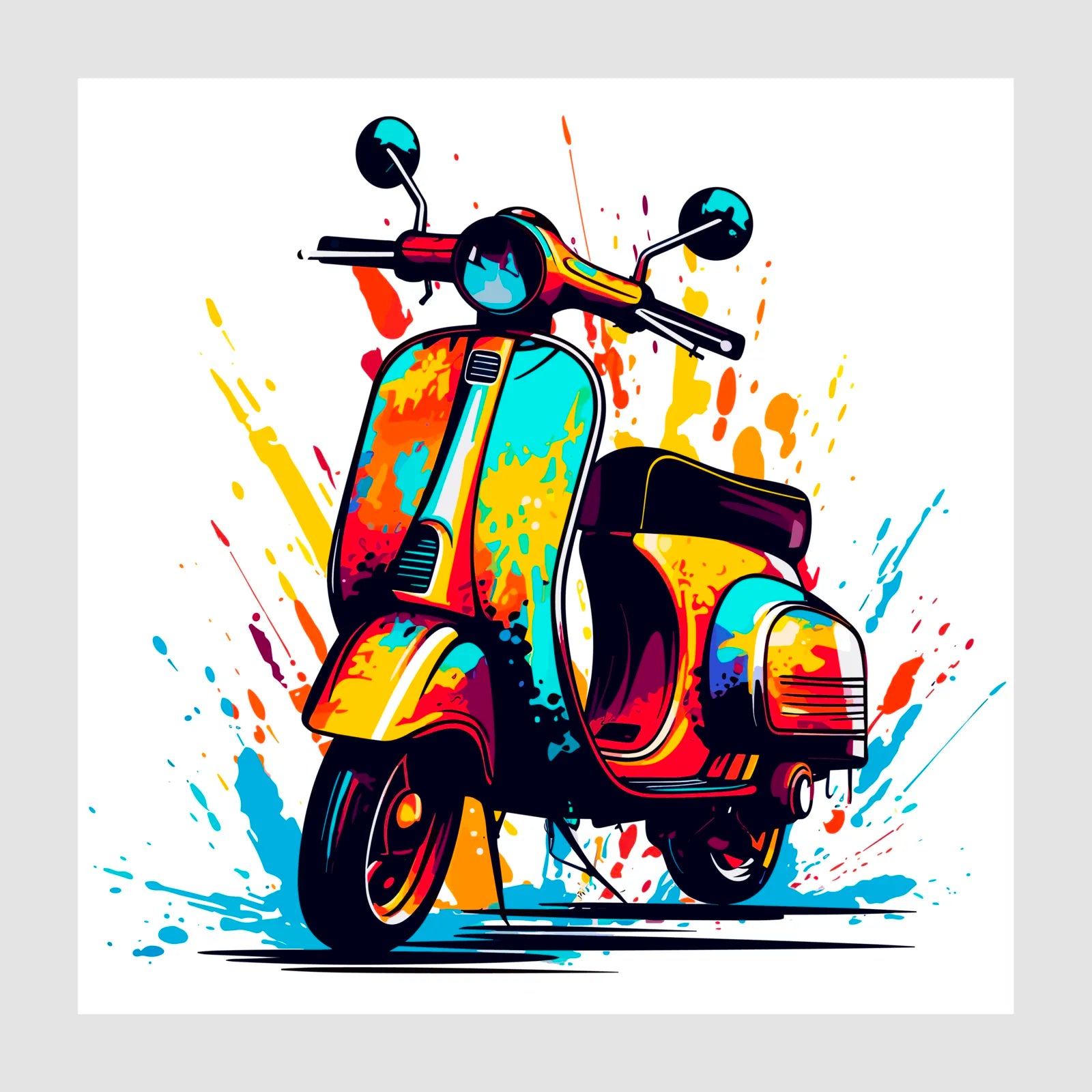 Explosion Of Paint Iconic Vespa Art Print 1