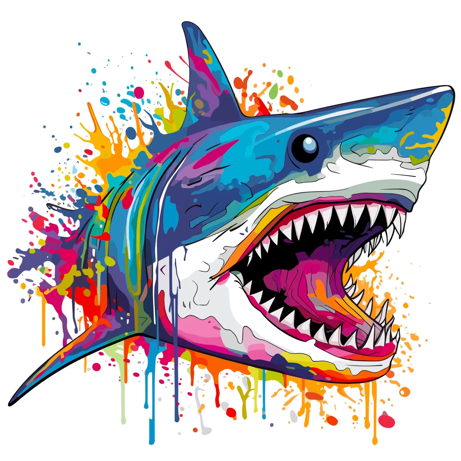 Jaws Strikes Graffiti Paint Art Print 3