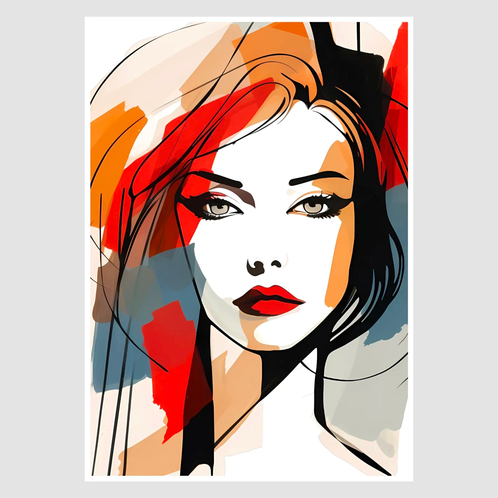 Illustration Inspired Portrait With Colour Blocks Artwork 1