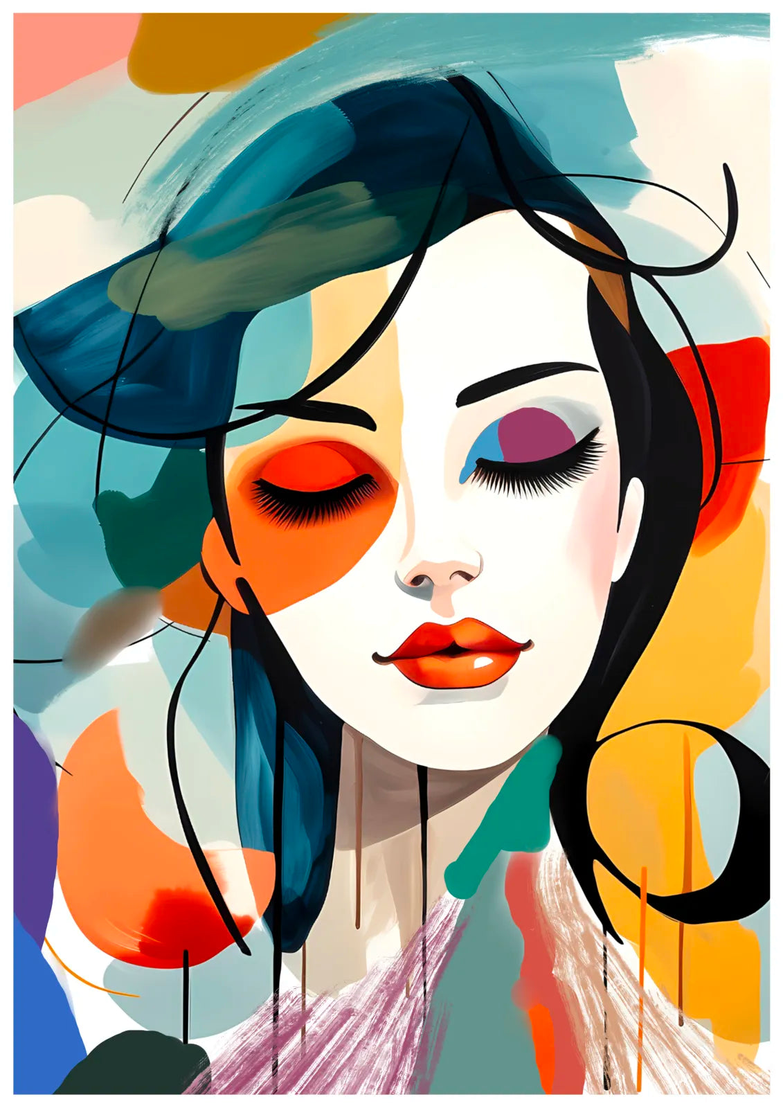 Blocks Of Colour Beauty Illustration Artwork 3