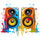 Twin Speakers Paint Meltdown Art Print 3