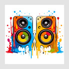 Twin Speakers Paint Meltdown Art Print 1