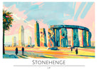 Stonehenge at Sunset with Golden Glow Art Print 3