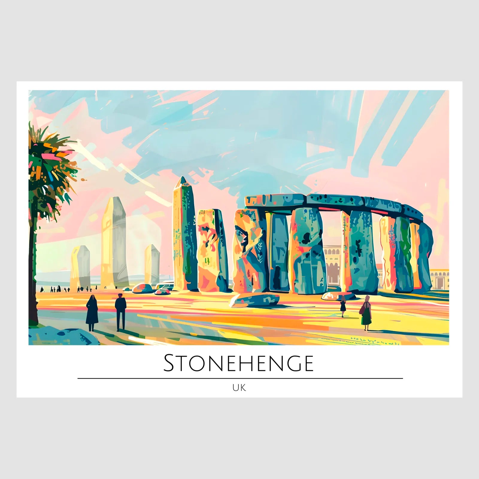 Stonehenge at Sunset with Golden Glow Art Print 1