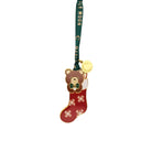 Gold Enamel Teddy in Christmas Stocking Tree Decoration