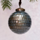 Thunder Grey Cut Glass Handmade Christmas Bauble