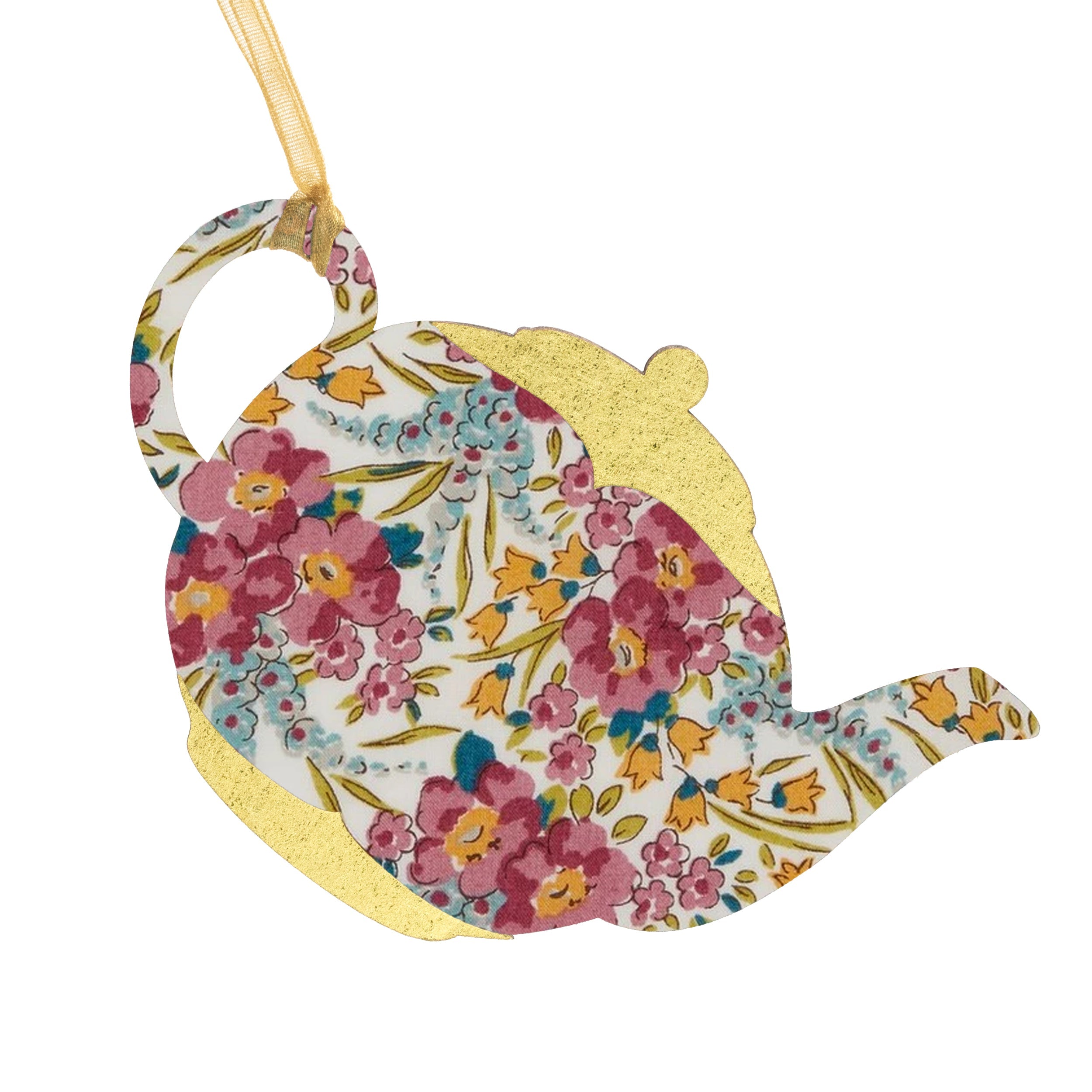 Charming Liberty Teapot Ornament in Swirling Petals