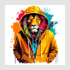 King Of The Jungle Lion In Raincoat Artwork 1