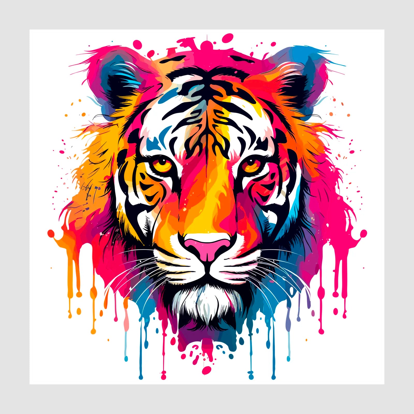 Paint Splash Tiger Digital Art Print 1