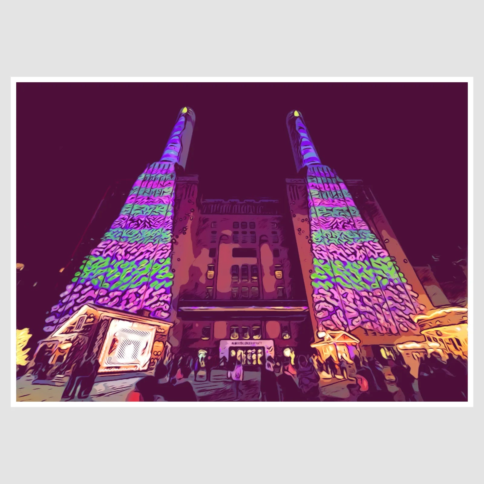 Battersea Power Station Adorned With Christmas Lights