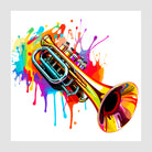 Funky Trumpet Paint Splashes Art Print 1