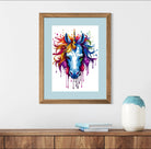 Mythical Unicorn In Bright Colours Splash Style Art Print 2