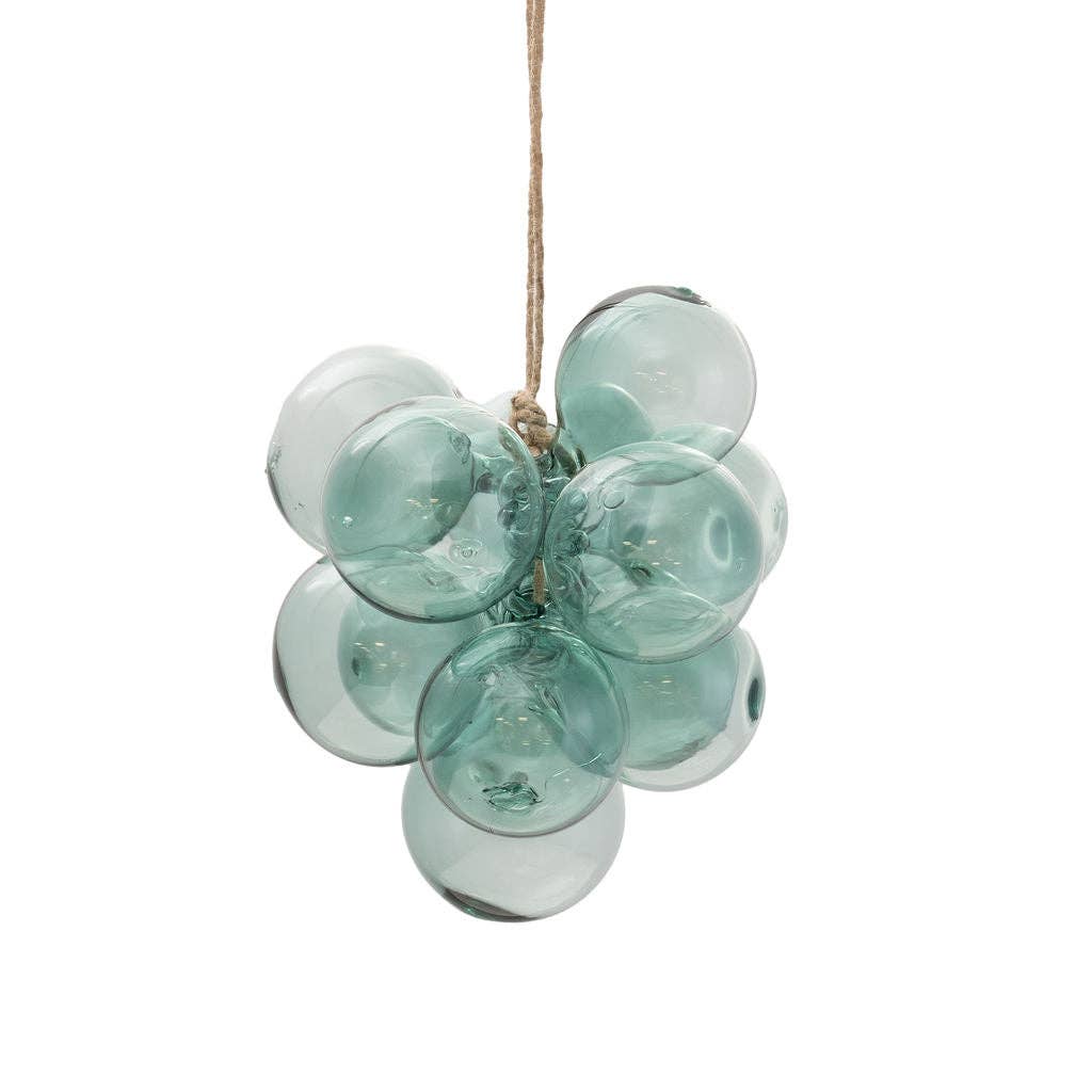 Veridian Green Glass Bubble Cluster Christmas Decoration