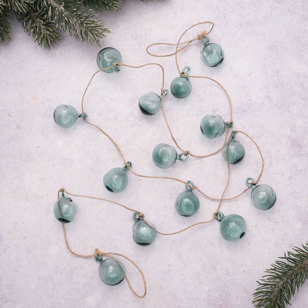 Veridian Furrow Glass Christmas Garland Decoration