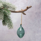Veridian Stippled Dewdrop Handmade Glass Christmas Ornament