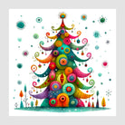 Funky Pastel Christmas Tree Art Print 1