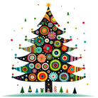 Bold Black Christmas Tree Art Print 3