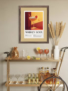 Whisky Sour Art Print – Retro Reds & Amber Cocktail Design 2