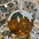 Fused Glass Christmas Pudding Tree Decoration 2