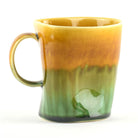 Handmade Porcelain Distorted Mug with Warm Earth Tones