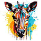 Eyecatching Paint Splash Design Zebra Art Print 3