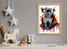 Cool Paint Splash Design Zebra Art Print 2