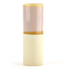 Handmade Porcelain Tube Vase – Honey Brown, Pastel Pink & Soft Yellow