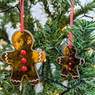 Large Gingerbread Man Fused Glass Tree Decoration 2