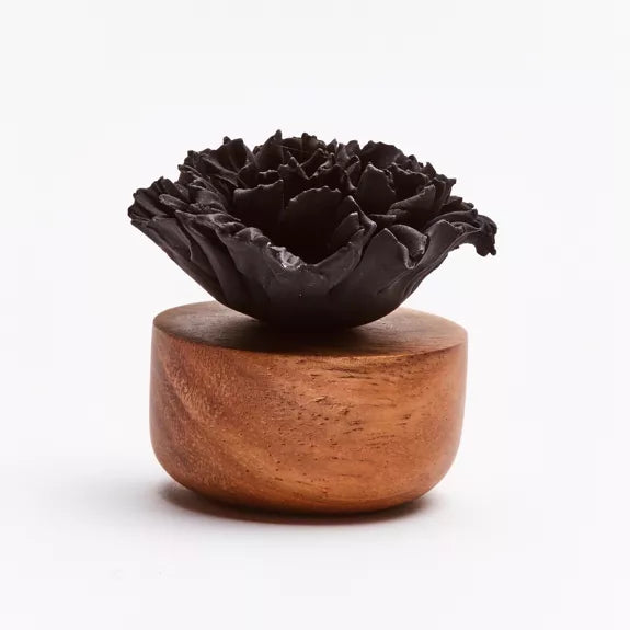 Handmade Acacia Wood & Porcelain Black Carnation Oil Diffuser 1