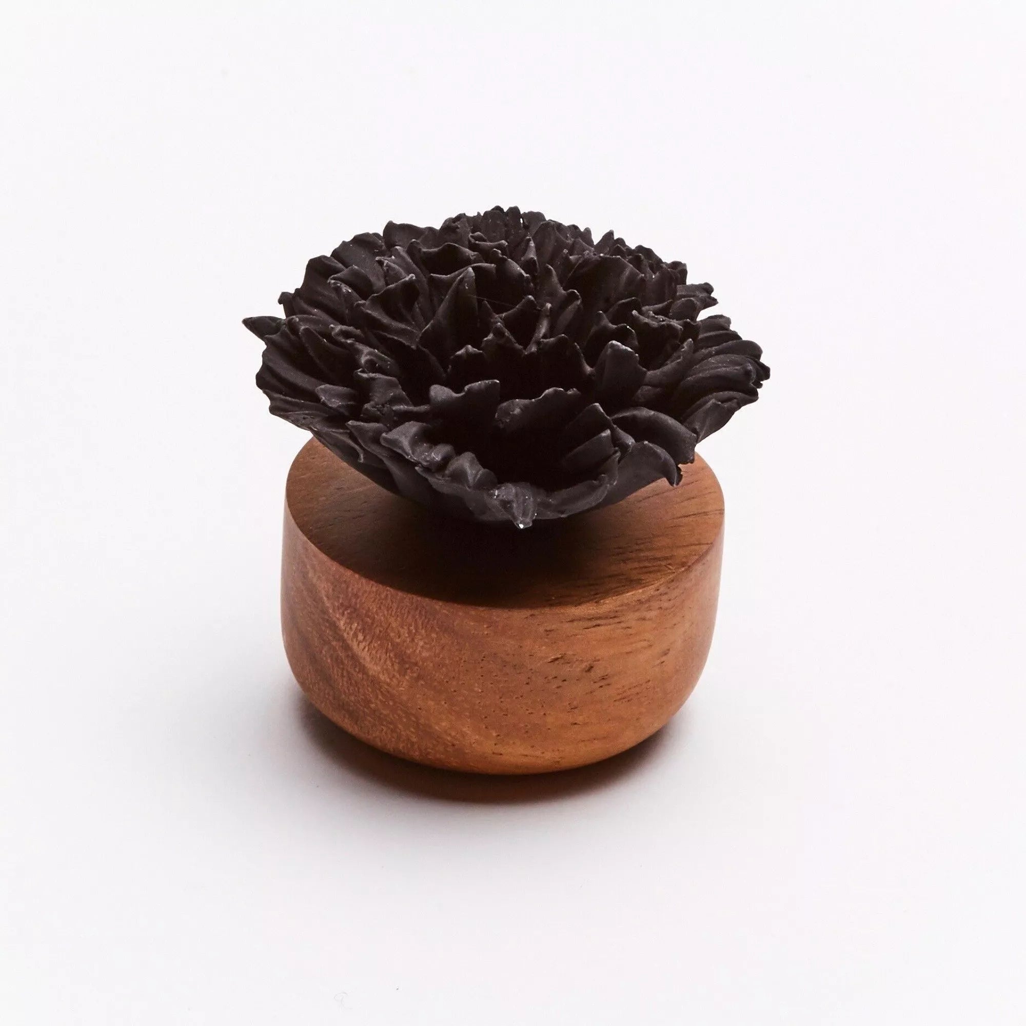 Handmade Acacia Wood & Porcelain Black Carnation Oil Diffuser 2