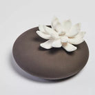 Handmade Dark Coffee Ceramic Pebble & Porcelain Lily Oil Diffuser 1