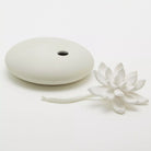 Handmade Cream Ceramic Pebble & Porcelain White Lily Oil Diffuser 2