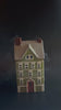 Green Ceramic Tealight House with Brown Roof and Door