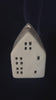 White Glazed Ceramic House with Square Windows for Tealights and Incense Cones