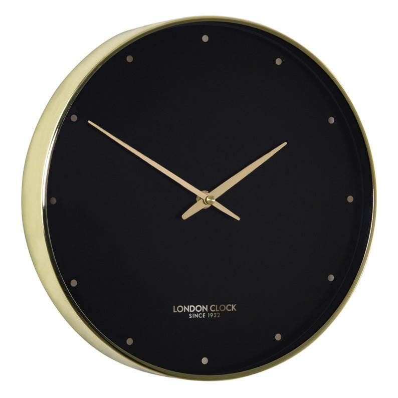 Midnight Black Wall Clock With Gold Markers