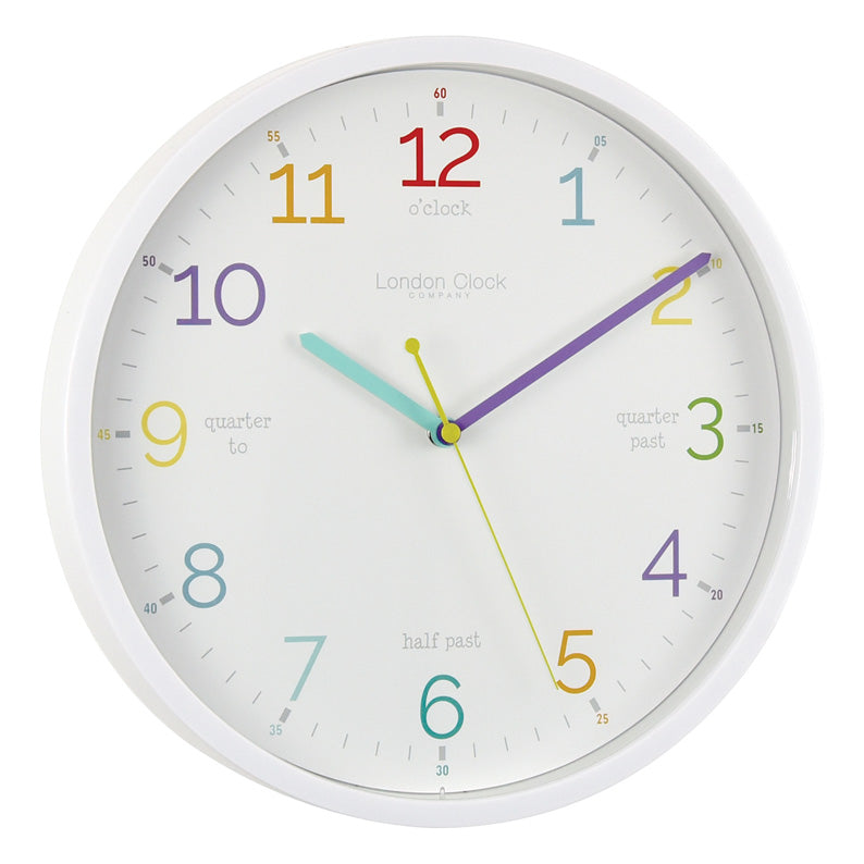 Learn-To-Tell-The-Time Clock In White