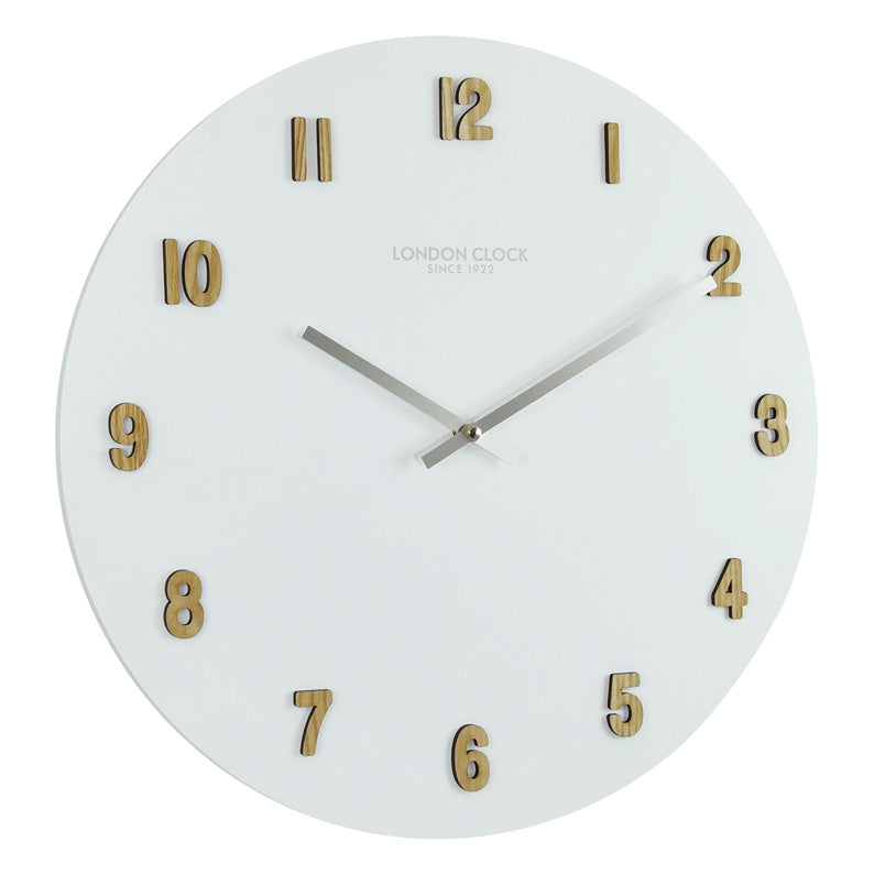 Wall Clock With Raised Wooden Numerals