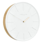 Round Oak Wall Clock With White Face