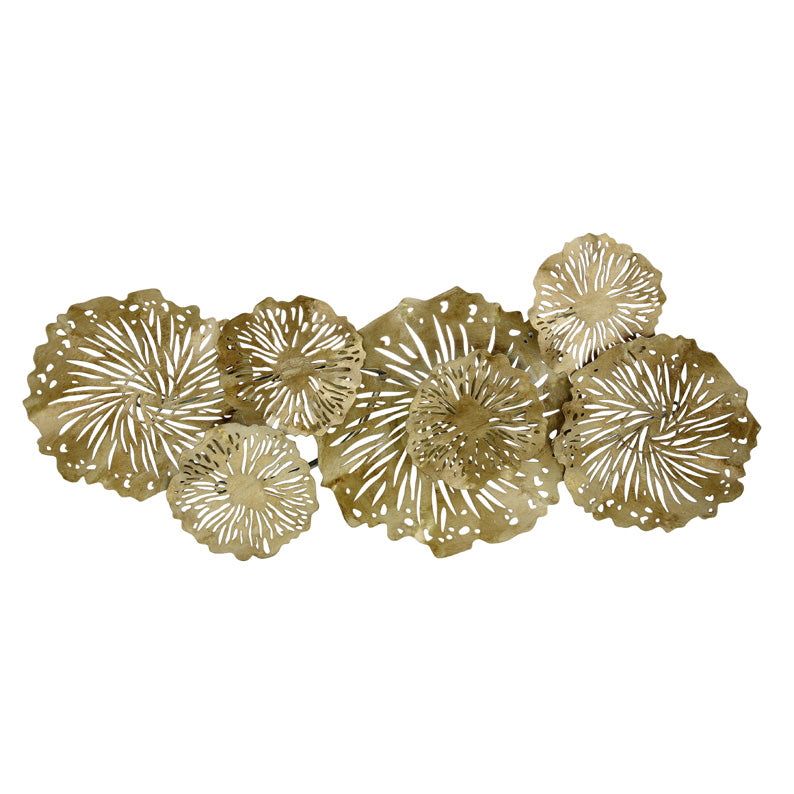 Stunning Abstract Gold Lily Pad Metal Art
