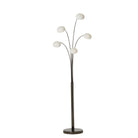 Five Fine Filaments Floor Lamp With White Glass Shades