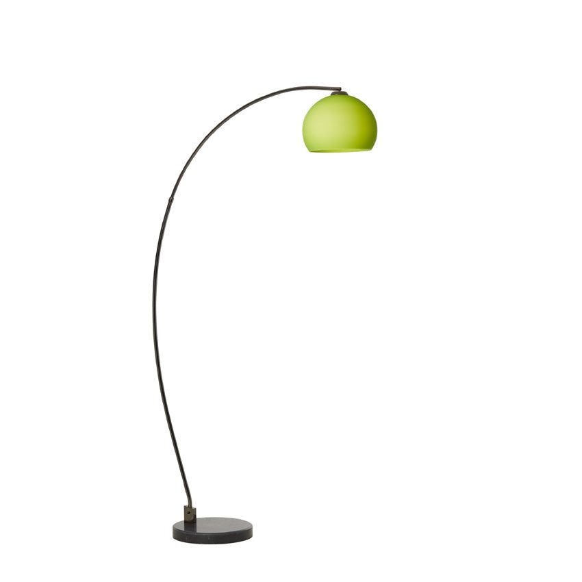 Half Moon Floor Lamp With Lime Glass Shade